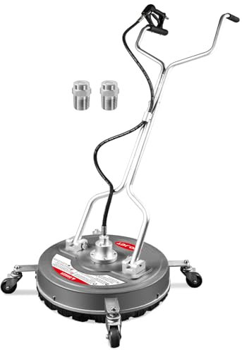 WOJET Pressure Washer Surface Cleaner 18 with 4 Wheels, 4500PSI Pressure Washer Attachment for Concrete Driveway Sidewalk Deck Patio Cleaning, 3/8'' Quick-Connect