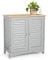 VonHaus Bathroom Storage Cabinet – Grey Bathroom Cupboard with Wood Effect Top - Freestanding Storage Cupboard with 2 Shutter Style Doors & 2 Internal Shelves - for Kitchen & Hallway – Shrewsbury
