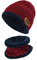 K.tchard Kinder Wintermütze Beanie Hut mit Schal Set Slouchy Strickmütze Warme Knit Skull Cap Fleecefutter Hat 2-8 Jahre