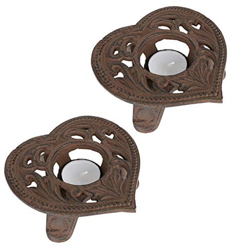 Heart Tea Light Holder Set of 2 Cast Iron Heart Tealight Lantern Hot Plate Trivets