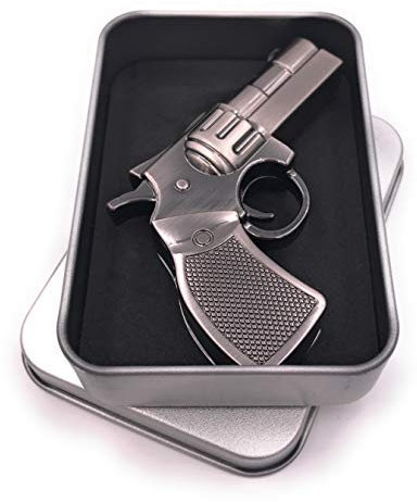 Onwomania Revolver Gun Silber USB Stick in Alu Geschenkbox 64 GB USB 2.0