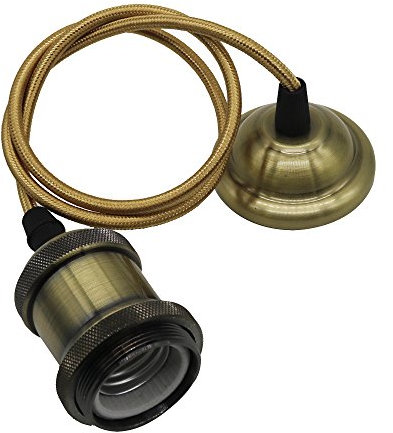 Mengjay Métal Retro Suspension Luminaire Industrielle Vintage Plafonnier Lustre Edison Culot E27 Eclairage de Plafond (Bronze)