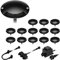 ledscom.de LED Boden-Aufbauleuchte BUNDA, 1-flammig, extra-flach, für außen, Aluminium, schwarz, rund, 7cm Ø, warmweiß, 14er Set