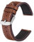 BISONSTRAP Leder Uhrenarmband, Schnellwechsel Armband für Herren und Frauen - 18mm, Rot Braun