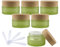 TIANZD 6 Pièces Vides Petit 20 ml Vert Pot en Verre avec Couvercle 20 g Pots de Cosmétique Crème de Bouteille Contenant pour des Produits Cosmétiques Baume à Lèvres avec 6x Spatules