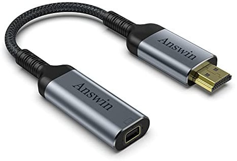 Answin HDMI to Mini DisplayPort Adapter, 4K HDMI to Mini DisplayPort Active HDMI 1.4 Source for Xbox One/360, Mac Mini, PC/Laptops to Mini DP 1.2 Out Monitor with DisplayPort/Mini DisplayPort
