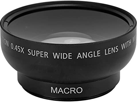 VBESTLIFE 46mm Wide Angle Lens, 0.45X Wide Angle Lens Compatible with 46mm Filter Aperture Lens Alloy and Optical Glass Lens with Storage Bag Applicable for 62mm/2.4in Filter