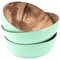 Decorasian Schalen aus echter Kokosnuss - Coconut Bowl - Kokosschale innen poliert, außen dekorativ lackiert - 3er Set Mint