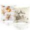 com-four® 2X Zierkissenbezug 45x45cm - Set Kissenhüllen mit Weihnachtsmotiv - dekorativer Bezug für Dekokissen, Sofakissen und Wurfkissen - Oxford-Gewebe (2X - Hirsch+Sterne)