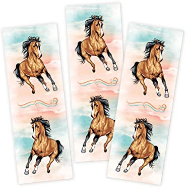 Junapack 12 Lesezeichen Pferd für Kindergeburtstag Gastgeschenke für Mädchen Mitgebsel