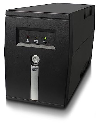 ACT Back-up USV Unterbrechungsfreie Stromversorgung Line Interactive, 600VA Batterie UPs Power Supply, (1x IEC C14 Eingang, 1x IEC C13 + Schuko Typ F Ausgänge, Überspannungsschutz), AVR – AC2305