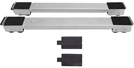 Atyhao Appliance Roller Mover, with Foot Brake, Adjustable Extendable Appliance Trolley Roller Wheels for Washing Machine Dryer Fridge Furniture(Silver)