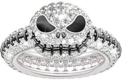 GAUEIOUR Skull Christmas Ring,Fashion Skull Cute Christmas Halloween Rings,Drip Oil Diamond Devil Fashion Creative Ring,Pumpkin Creative Party Ornaments