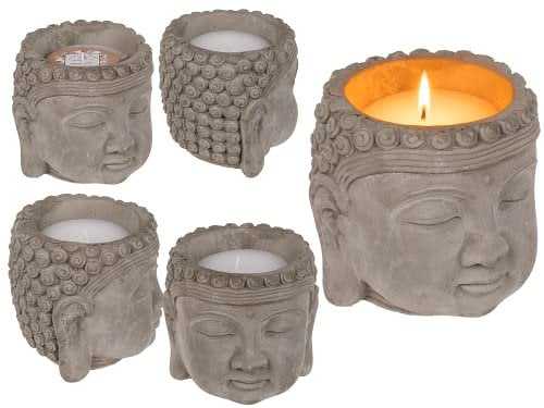 Out of the blue Buddha-Kopf-Kerze/Maße: 13,5 x 13 cm/Material: Zement und Wachs.