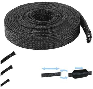 cyclingcolors Gaine tressée expansible Extensible Noir Protection câble électrique Faisceau Auto Moto Maison TV Ordinateur (1mm (de 1mm à 5mm))