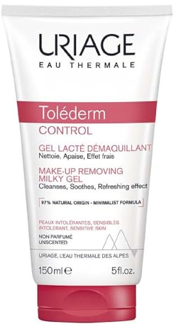 Uriage Tolederm Gel-Milch Make-up Entferner für intolerante, empfindliche Haut - Face Milky-Gel Cleanser mit einer minimalistischen Formel für hohe Verträglichkeit - kein Ausspülen - 150ml