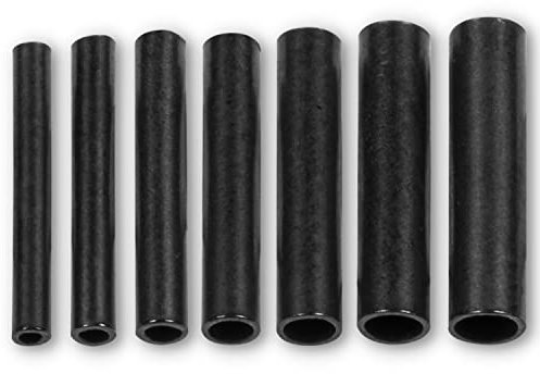 LMAB Klemmhülsen 50 Stück 0,8 bis 2 mm, Quetschhülsen für Stahlvorfächer selber Machen, Fluorocarbon Vorfach Angelhülsen, 9,5 mm lang (⌀ 1,4 mm - für 0,5 bis 0,6 mm Dicke Vorfächer)