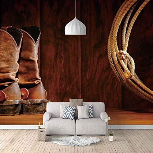 Wandbilder Fototapete - Cowboy - Selbstklebende Tapete - 3D Schlafzimmer Wandaufkleber - 3D Wand Poster Bild Geschenk Dekoration - Für Wohnzimmer Büro Schlafzimmer Esszimmer 350(B) x256(H) cm