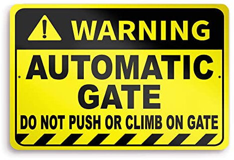 Automatisches Torschild – 20,3 x 30,5 cm Aluminium Do Not Push or Climb On Gate Warnschild – Innen- und Außenschilder für Zuhause, Büro – Geschäftsschilder für den Außenbereich