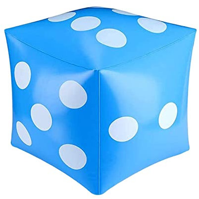MagiDeal Dés gonflables géants, dés de piscine, ballon flottant de natation pour enfants et adultes, jouet d'activités de jardin, 30 cm, Bleu
