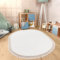 Paco Home Teppich Rund Wohnzimmer Kinderzimmer Hochflor rutschfest Einfarbiges Design Mit Fransen Weich Moderne Deko, Grösse:180x200 cm Oval, Farbe:Creme