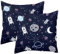 Cartoon-Planet-Rakete, Raumschiff, quadratisch, dekorativer weicher Samt-Kissenbezug für Couch, Sofa, Bett, Auto, Wohnzimmer, 40 x 40 cm