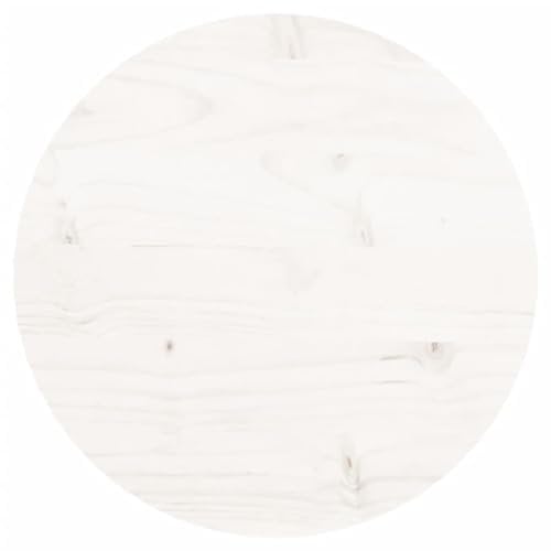 vidaXL Tischplatte, Holzplatte Holztischplatte Rund, Ersatzplatte Platte für Beistelltisch, Massivholztischplatte Esstischplatte, Weiß Ø30x3 cm Massivholz Kiefer