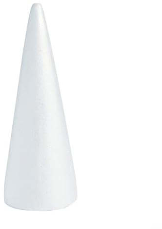 Bola de espuma cónica, cono de espuma artesanal, árbol de Navidad, placa de espuma de poliestireno, para fiestas de Navidad de niños (35 cm x 12,9 cm)