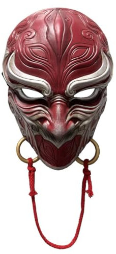 BLOKZ Masque Japonais Chinois Cosplay Masque Peint à la Main Accessoire Cosplay pour Halloween Décoration Pendentif