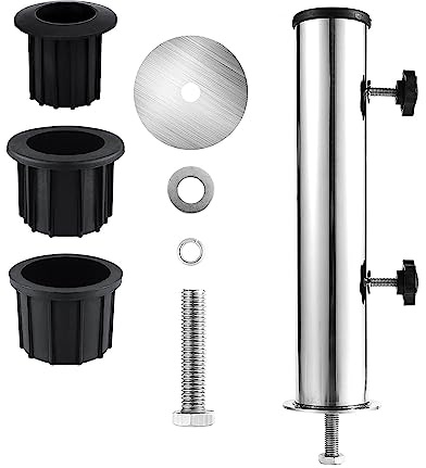 Beelooom Umbrella Pole Mount Stand Tube Set Umbrella Mount Stand Tube Patio Umbrella Stands Bases Outdoor Parasol Base Holder Insert Pipe Sleeve, for Outside Garden Backyard Balcony