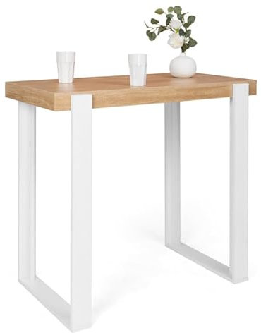 IDMarket Mesa alta Phoenix, madera y blanco