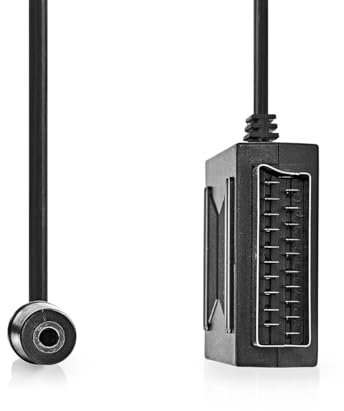 Nedis SCART-Kabel - SCART Stecker - SCART Buchse / 3.5 mm Buchse - Vernickelt - 480p - 0.20 m - Rund - PVC - Schwarz - Box
