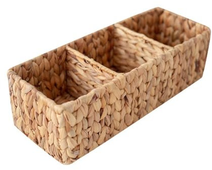Generic Panier en osier pour papier toilette, organisateur de bureau, panier divisé tissé pour cosmétiques, je