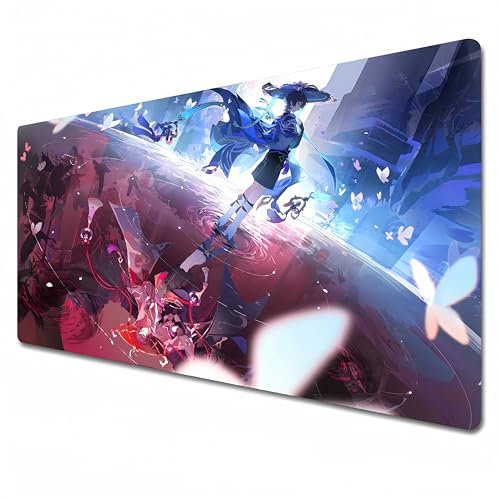 Odrys Genshin Impact Mauspad, Gaming-Mauspad, RGB-Mauspad, XXL-Mauspad, 900 x 400, Büro-Schreibtischmatte, groß, wasserdicht, rutschfest, Wanderer (90 x 40 x 0,3 cm)