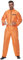 EraSpooky Men Prisoner Costume Halloween Orange Jumpsuit Adult Jailbird Escaped Inmate Suit M