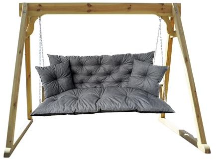 IN WOHO Hollywoodschaukel Auflage Outdoor Sitzkissen Gartenbankauflage Bankauflage Wasserabweisend Gartenbank Sitzkissen Bankkissen Sitzauflage Bank Palettenkissen mit 2 Kissen 180x60x50 Ekoleinen