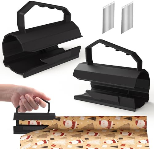RoserRose Coupe Papier Cadeau, Massicot Rouleau de Papier Cadeau de Noël, Massicot Remplaçable, Pour le Papier Cadeau, Noël, Emballage Cadeau - 2 Rouleaux