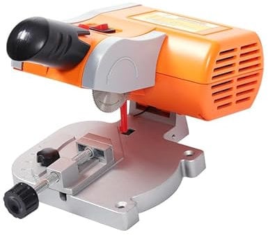MIIWWOWO 0-45° Mini Table Saw 7800rpm Portable Mini Mitre Saw 90w Chop Saws for Woodworking Adjustable Mini Cut Off Machine Mini Bench Cut-Off Chop Saw for Wood Cutting Plastic Cutting