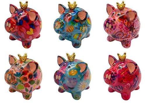 Pomme Pidou Spardose Schwein - Sparschwein Grösse Rosie 10,2 x 9,5 x 10 cm Farbe nach Zufallsprinzip - Angebot 1 Sparschwein nach Zufallsprinzip