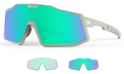 LECAGE Sportbrille-Sonnenbrille - Selbsttönende Polarisierte Fahrradbrille, UV400 Herren/Damen-Sunglasses, Winddicht & Kratzfest - für Mountainbike/Straßenrad, 28g Leicht
