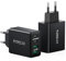 Chargeur USB C, 40W 4 Port Prise Chargeur Rapide USB C, 2Pack Multiple Secteur Double PD+QC 3.1A Type C Adaptateur pour iPhone 16 15 14 13 12 11 Pro Max 8 7 6S Plus Mini SE, iPad, Samsung Galaxy