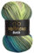 Wollbiene Batik Wolle mit Farbverlauf mehrfarbig 100g Multicolor Strickwolle Häkelwolle (2430 petrol grün beige)