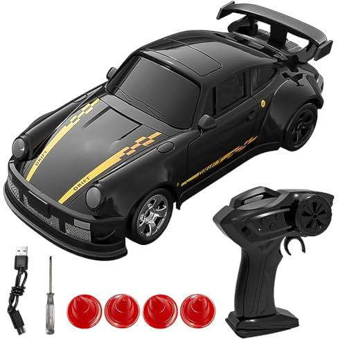 CLIUNT RC Drift Car, 1:64 Ferngesteuertes Auto, 2,4Ghz 4WD Drift Auto Ferngesteuert für Kinder Junge, Mini RC Car mit LED-Lichtern, für Jungen Mädchen und Erwachsene Geschenk