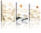 WENGTIAO 3 Pièces Montagne et Coucher de Soleil Tableau Decoration Murale Encadré Toile Peinture Paysage Naturel Abstrait Pins et Nuages pour Decoration Murale Salon Maison Deco Chambre 40x60cmx3