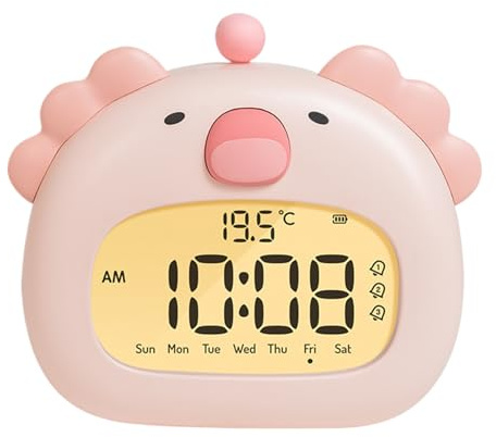 Wecker Mit Nachtlicht - Digitaler Radiowecker Für Das Schlafzimmer | Nachttischlampe Mit Weckfunktion | Axolotl Nachtlicht Mit 6 Helligkeitsstufen Für Schlafzimmer, Büro, Reisen Und Kinderzimmer