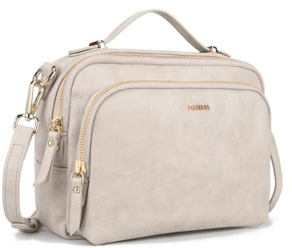 Gladdon Umhängetasche damen,Schultertasche mit Reißverschluss, Crossbody Tasche, Leder Handtasche Klein, Womenswear…