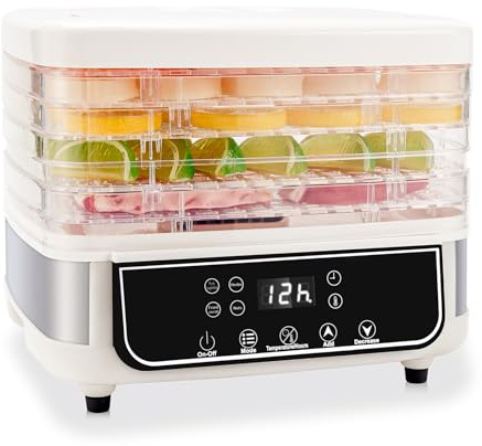 Obecilc Visual Food Dehydrator Food Dryer Machine with 72-Hour Timer 35-70℃ Adjustable Temperature for Drying Fruits Pet Treats Vegetables and Meat (UK)