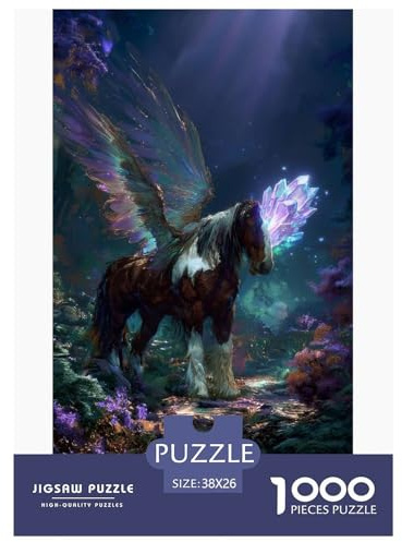 Pferd Puzzles 1000 Teile Herausforderung Spielzeug Erwachsene Über 12 Jahre Enchanted Wald Puzzlespiel Bildungsherausforderung Spaßiges Lernen Home Decoration Gift 38x26cm/1000pcs