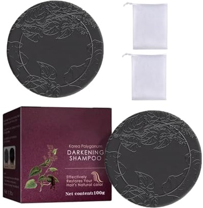 2Pc Soap Bar,Grau Glanz Seife,He Shou Wu Shampoo Seife, Entfernt Schnell Öl | Für Mehr Volumen, Macht Das Haar Weich Und Glänzend, Verhindert Haarausfall, Reduziert Die Bildung Von Schuppen