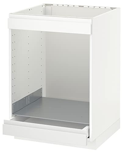 ProTuning METOD/MAXIMERA Cabina base per piano cottura+forno con cassetto, bianco/Voxtorp bianco opaco, 60x60 cm